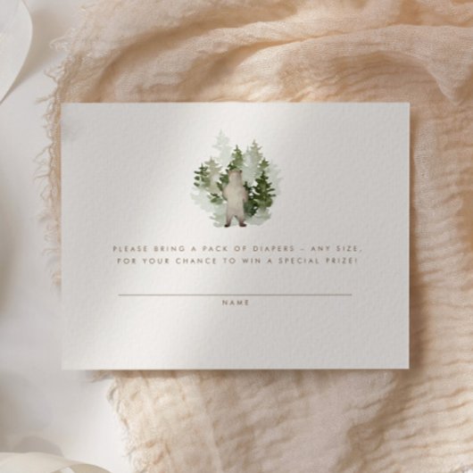 ウッドランドアドベンチャー男女兼用おむつラッフル エンクロージャーカード