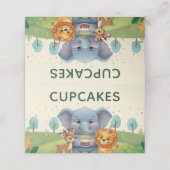 ウッドランドアニマルのかわいいバースデーカップケーキ プレイスカード (外部開封)