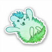 ウッドランドアニマルアートグリーンアワラハッピーヘッジホッグ シール (正面)