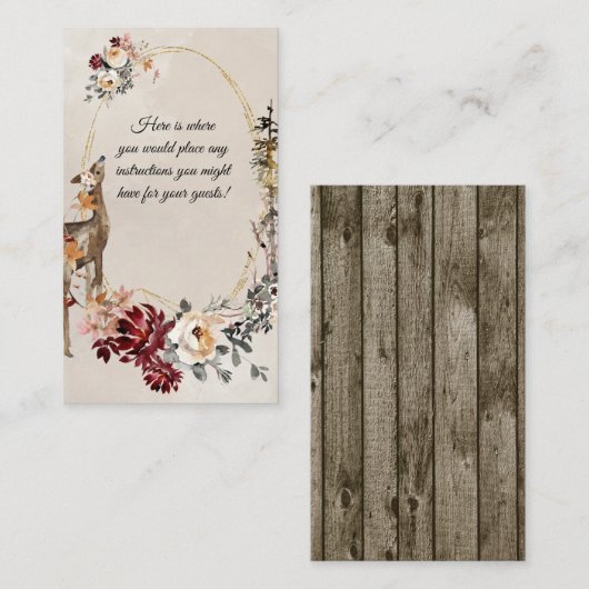 ウッドランドアニマルウォーターのカラーフローラ エンクロージャーカード (正面/裏面)