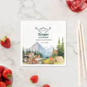 ウッドランドアニマルズアドベンチャーキャンパーベビーシャワー スタンダードカクテルナプキン (インサイチュ)