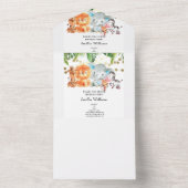 ウッドランドアニマルズアドベンチャーベビーシャワー オールインワン招待状 (内側)