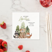 ウッドランドアニマルズアドベンチャーベビーシャワー スタンダードカクテルナプキン (インサイチュ)