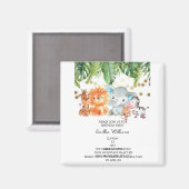 ウッドランドアニマルズアドベンチャーベビーシャワー マグネット (正面/裏面)