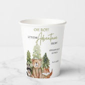 ウッドランドアニマルズアドベンチャーベビーシャワー 紙コップ (裏面)