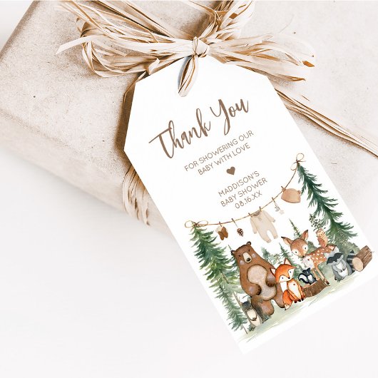 ウッドランドアニマルズアドベンチャーメッセージカード ギフトタグ