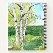 ウッドランドアニマルズウォーター色名前をカスタムするスケッチブック ノートブック (裏面)