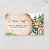 ウッドランドアニマルズウッドスライスおむつラッフル エンクロージャーカード (正面)