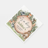 ウッドランドアニマルズウッドスライス赤ちゃんシャワー スタンダードランチョンナプキン (角)