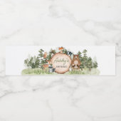 ウッドランドアニマルズウッドスライス赤ちゃんシャワー ペットボトルラベル (シングルラベル)