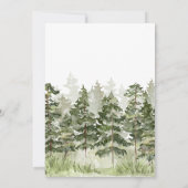 ウッドランドアニマルズウッドスライス赤ちゃんシャワー 招待状 (裏面)