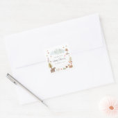 ウッドランドアニマルズオータム秋ベビーシャワー スクエアシール (封筒)