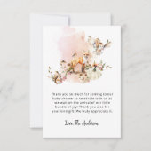 ウッドランドアニマルズカボチャ秋フローラベビーシャワー サンキューカード (正面)