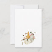 ウッドランドアニマルズカボチャ秋フローラベビーシャワー サンキューカード (裏面)