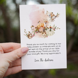 ウッドランドアニマルズカボチャ秋フローラベビーシャワー サンキューカード