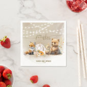 ウッドランドアニマルズカボチャ秋フローラベビーシャワー スタンダードカクテルナプキン (インサイチュ)