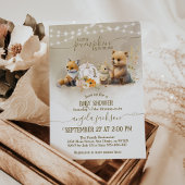 ウッドランドアニマルズカボチャ秋フローラベビーシャワー 招待状