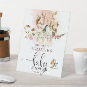 ウッドランドアニマルズカボチャ秋ベビーシャワーウェルカム 台座サイン (インサイチュ)