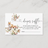 ウッドランドアニマルズカボチャ秋ベビーシャワーオムツ エンクロージャーカード (正面)