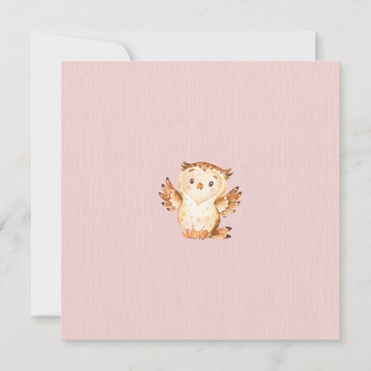 ウッドランドアニマルズガールズベビーシャワー招待状 招待状 (裏面)