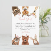 ウッドランドアニマルズガールバースデーパーティー サンキューカード (スタンド正面)