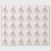 ウッドランドアニマルズガールベビーシャワーカスタム ラッピングペーパー (フラット)