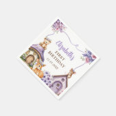 ウッドランドアニマルズガール1st誕生日パーティー スタンダードカクテルナプキン (角)