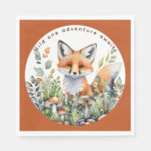 ウッドランドアニマルズキツネパーティーウェアデコールダイニング スタンダードランチョンナプキン (正面)