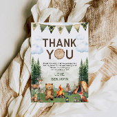 ウッドランドアニマルズキャンプ誕生日 サンキューカード