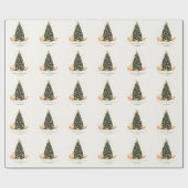 ウッドランドアニマルズクリスマスツリーラッピング紙 ラッピングペーパー (フラット)