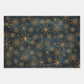 ウッドランドアニマルズクリスマスティール（緑がかった色） ラッピングペーパーシート (正面)