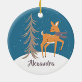 ウッドランドアニマルズクリスマスディアセラミックオーナメント セラミックオーナメント (裏面)