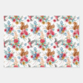 ウッドランドアニマルズクリスマスラッピング紙 ラッピングペーパーシート (正面)