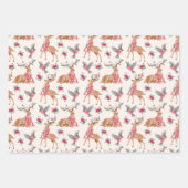 ウッドランドアニマルズクリスマスラッピング紙 ラッピングペーパーシート (正面2)