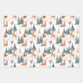 ウッドランドアニマルズクリスマスラッピング紙 ラッピングペーパーシート (正面3)