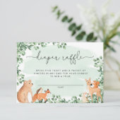 ウッドランドアニマルズグリーンおむつラッフルチケット エンクロージャーカード (スタンド正面)