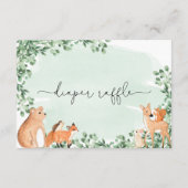 ウッドランドアニマルズグリーンおむつラッフルチケット エンクロージャーカード (裏面)