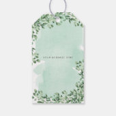 ウッドランドアニマルズグリーンベビーシャワーメッセージカード ギフトタグ (裏面)