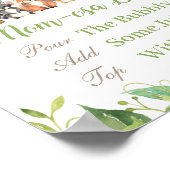 ウッドランドアニマルズグリーンベビーシャワーモモモザバー ポスター (角)