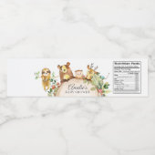 ウッドランドアニマルズグリーンベビーシャワー誕生日 ペットボトルラベル (シングルラベル)