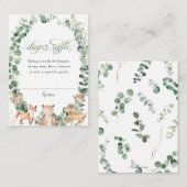 ウッドランドアニマルズグリーンリーおむつラッフルチケット エンクロージャーカード (正面/裏面)