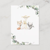 ウッドランドアニマルズグリーンリースおむつラッフル エンクロージャーカード (裏面)