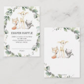 ウッドランドアニマルズグリーンリースおむつラッフル エンクロージャーカード (正面/裏面)