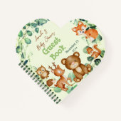 ウッドランドアニマルズグリーンリーユーカリプタスゲストブック ノートブック (正面)