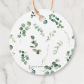 ウッドランドアニマルズグリーン誕生日ベビーシャワー フェイバータグ (裏面)