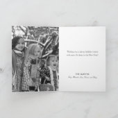 ウッドランドアニマルズスノーグローブホワイトフォトクリスマス カード (内部)