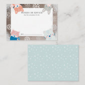 ウッドランドアニマルズスノーフレークブルーアドバイスカード エンクロージャーカード (正面/裏面)