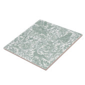 ウッドランドアニマルズセージ緑の白い鹿キツネウサギ タイル (側面)