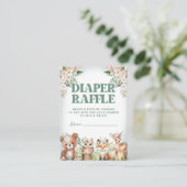 ウッドランドアニマルズソフトグリーン&フローラおむつラッフル エンクロージャーカード (スタンド正面)