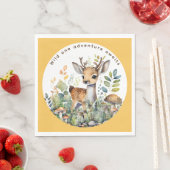 ウッドランドアニマルズディアパルティウェアデコールダイニング スタンダードランチョンナプキン (インサイチュ)